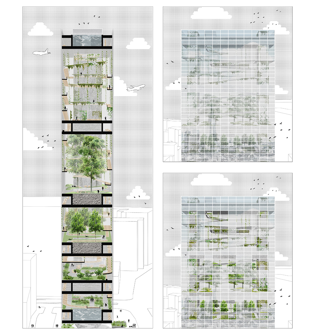 Nominacja: arch. SABRINA TKACZUK. Tytuł pracy: Parkowiec. Projekt koncepcyjny wielowarstwowej struktury parkowej w zagęszczającej się tkance miejskiej